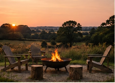 Firepit at sunset